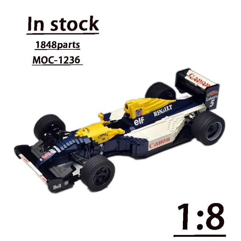 MOC-1236F1 Formula Car FW14B - Scale 1:8 Building Block Model 1848 Parts MOC Creative Kids Boy Birthday Building Blocks Toy Gift