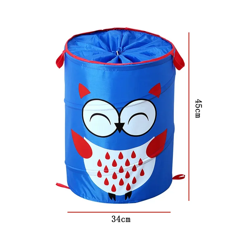 Foldable Storage Basket For Children\'s Toys Decorative Bucket With Dust Cover Cute Cartoon Plush Doll Storage Bag