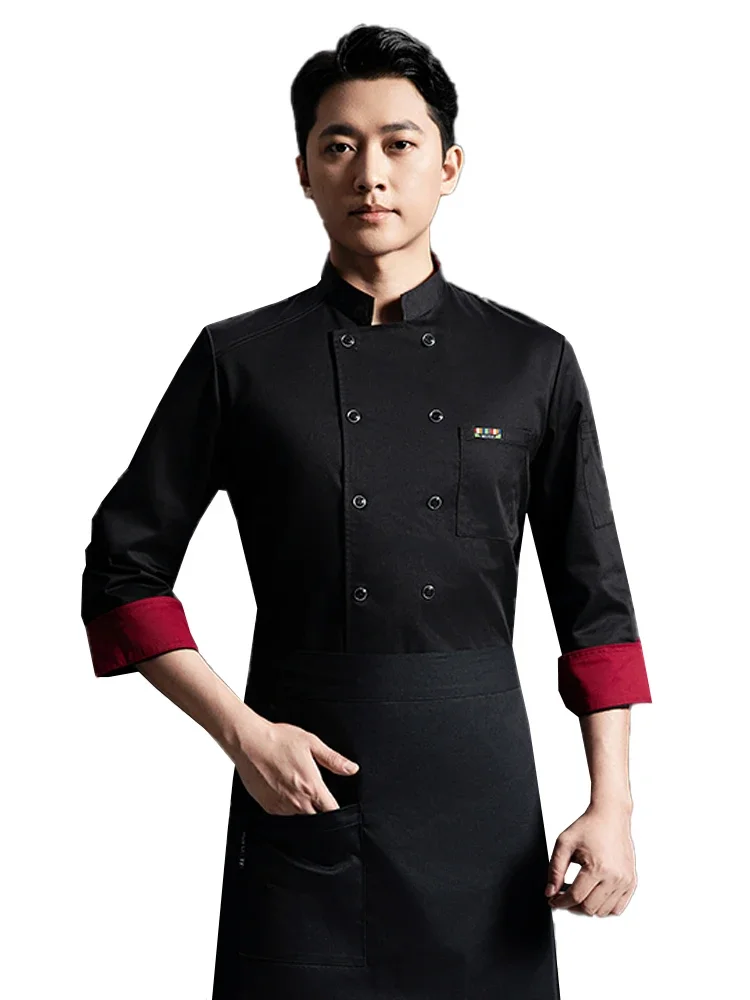 

Food Service Chef Uniform Tops for Men Small Restaurant Jackets Cafe Catering Coat Kitchen Cooking Workwear Hotel Cook Outfit