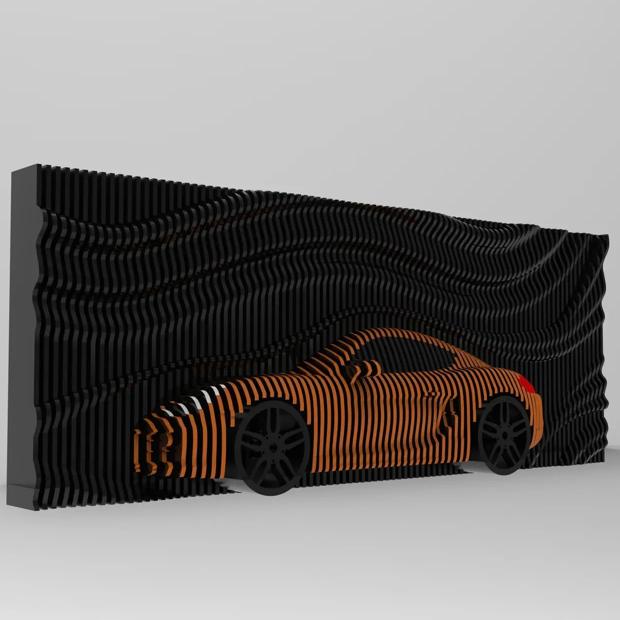 ！@Vehicle Themed Wall Art Parametric Wooden Decoration Showroom Wall Feature for Toy Store Boys Room