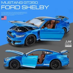 1:32 High Simulation Supercar Ford Mustang Shelby GT350 Car Model Alloy Pull Back Kid Toy Car 4 Open Door Children's Gifts