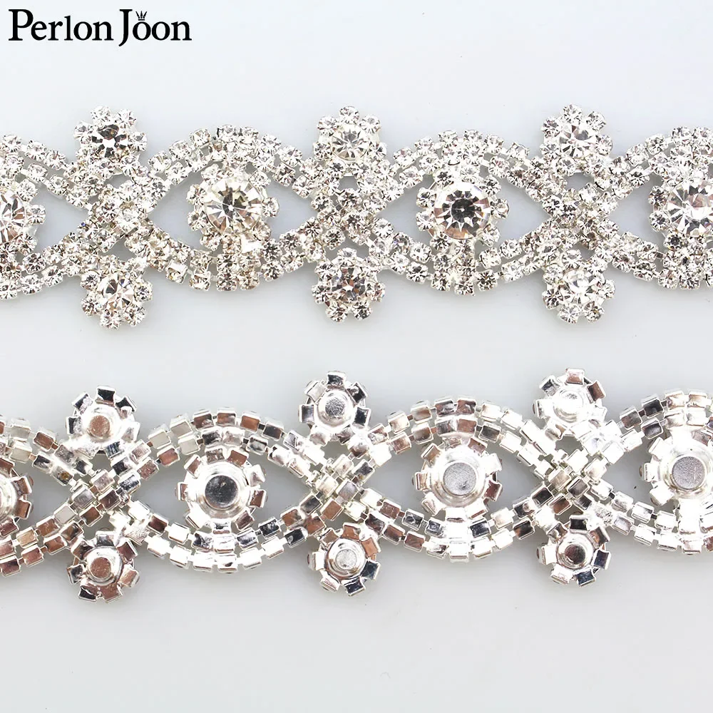 X-vorm AB kleur Symfonie kristallen strass trim metalen ketting Lint voor jurk, tas, schoenen accessoires ML013
