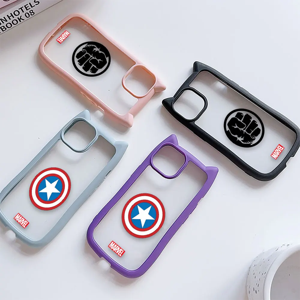 Hulk Captain America Thunder Logo Cover Phone Case For Iphone Apple 15 14 13 12 11 X XS XR Pro Max Plus Case Funda Capa Shell