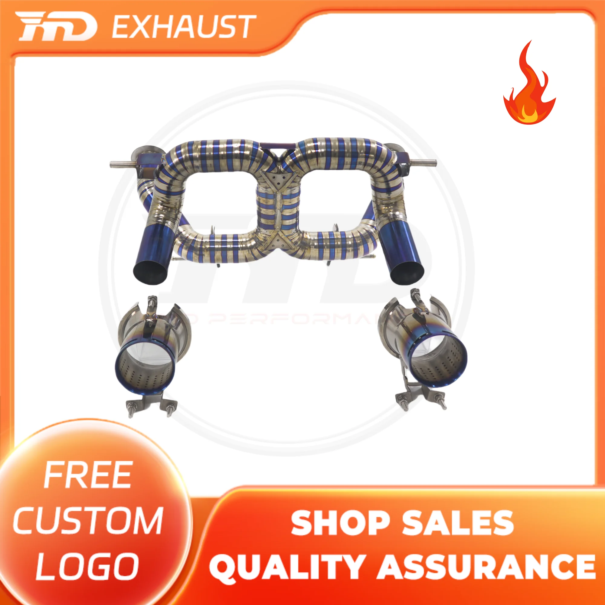 

HMD Titanium Exhaust System Performance Catback for Lamborghini Aventador SVJ LP770 6.5L Without Valve With Ti Dual Tips