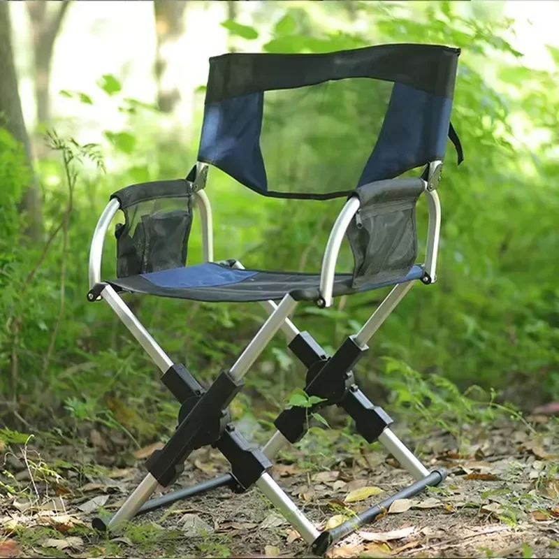 Da Niu Modern Ultra-Light Aluminum Alloy Oxford Fabric Satchel Portable Folding Director Chair Outdoor Furniture for Camping