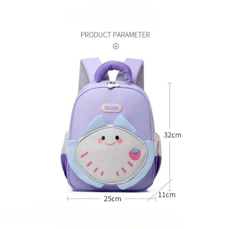 Mochila infantil leve para meninos e meninas, mochila fofa de desenho animado de morango para crianças do jardim de infância elementar