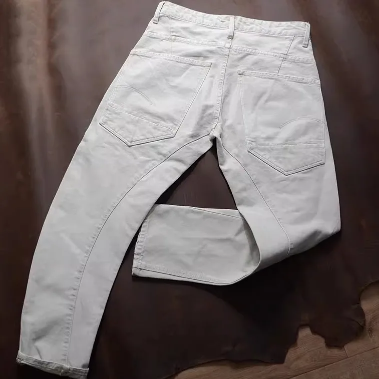 

Azute dyed beige jeans canvas TYPE-C scimitar slim-fitting small-footed jeans