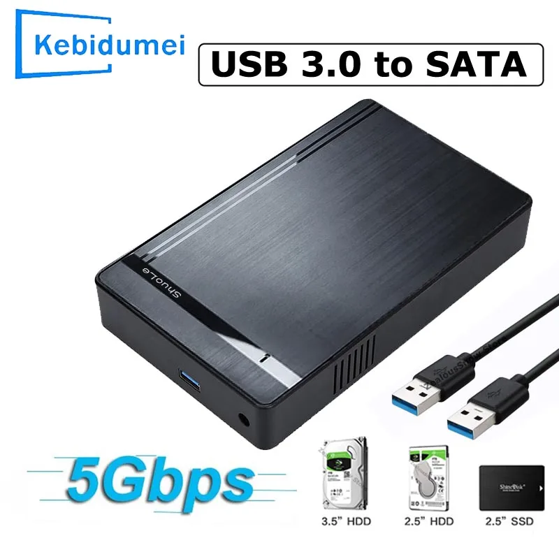 3.5 inch HDD Case SATA to USB 3.0 Adapter 5Gbps External Hard Drive Disk High Speed Enclosure for 2.5