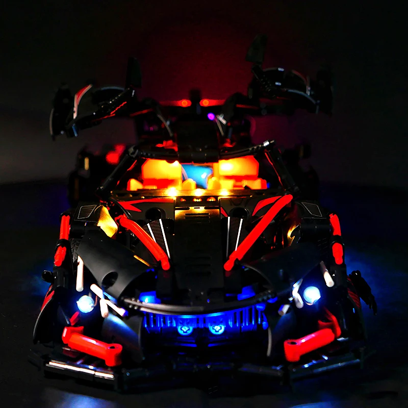 RC-スポーツカー用LEDライトキット,日曜大工,テクニカルカー,ブロックなしのLEDライトのみ,モデル88301