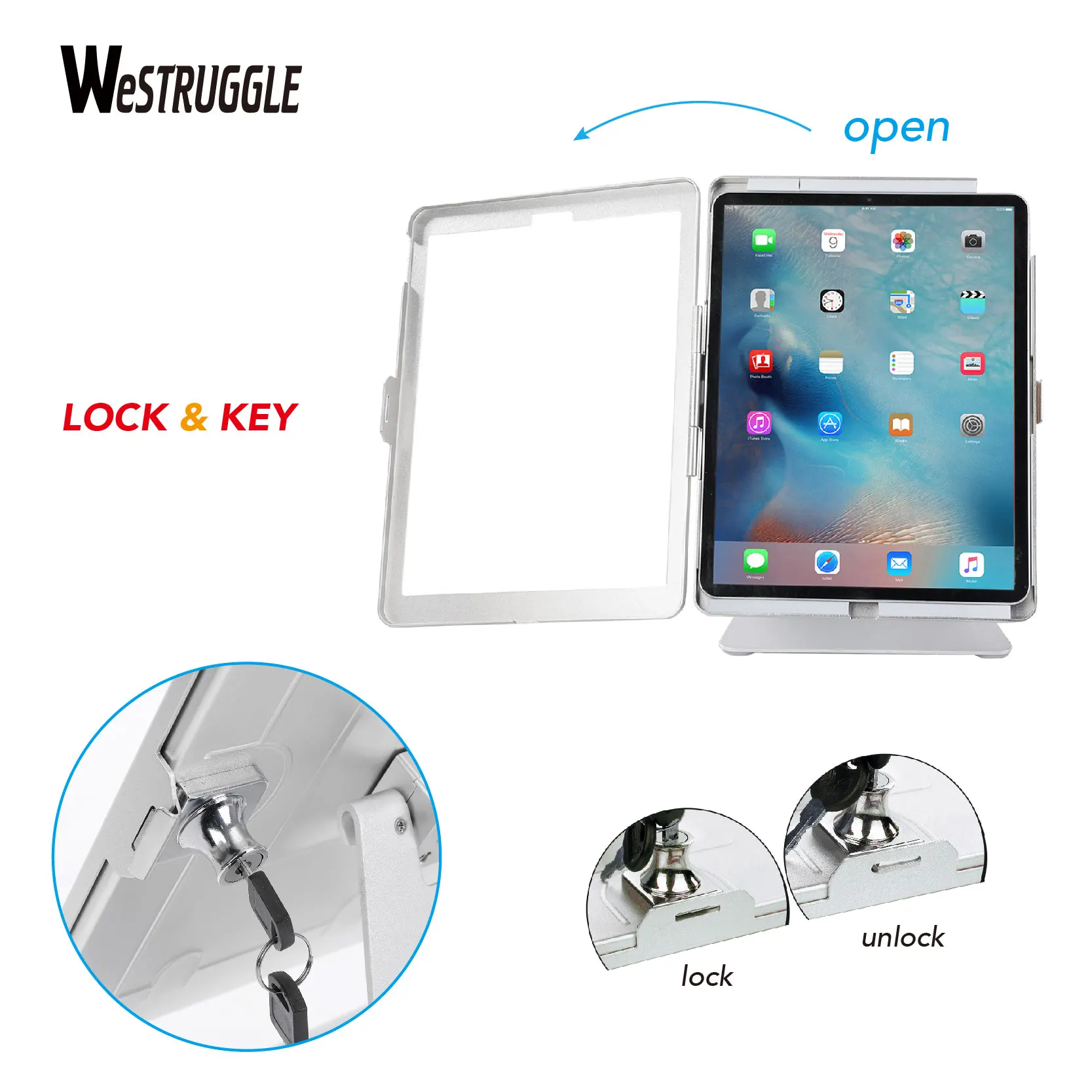 Desktop Anti-Theft Stand with lock & key Holder for 13