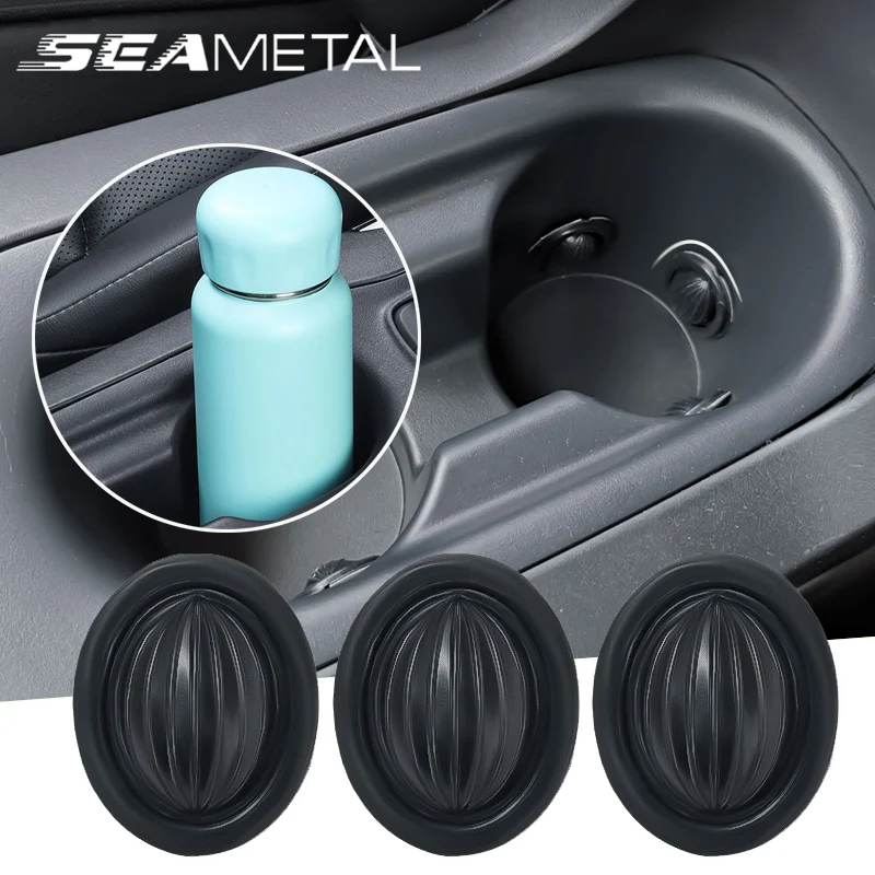 SEAMETAL Car Cup Holder Insert Limiter Slot Slip Limit Clip Elastic Silica Gel Anti Shake Fixed Bottle Glass Cup Drink Holders