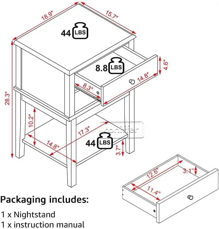 Drawers and Storage Shelf, 28