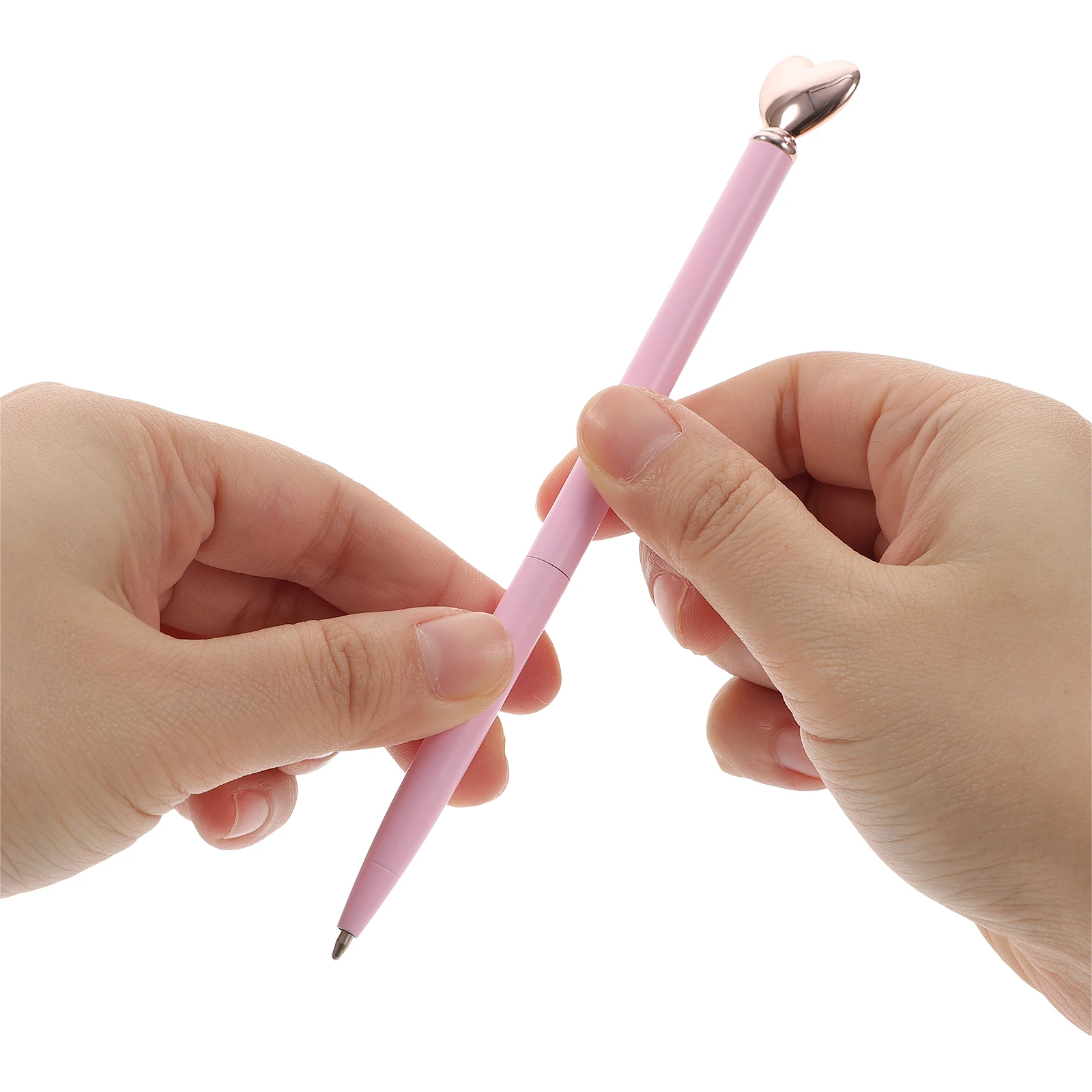 

12 Pcs Metal Pen Colored Ink Pens Cute Novelty Fun for Kids Girl Ballpoint Heart Shape