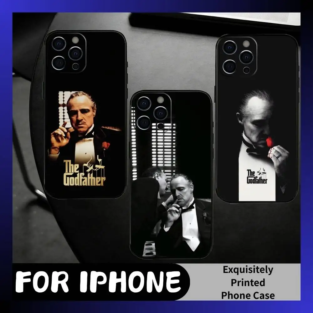 

Vito Corleone The Godfather1 Phone Case For iPhone17,16,15,14,13,12 Plus,Max Soft Silicone Black Cover