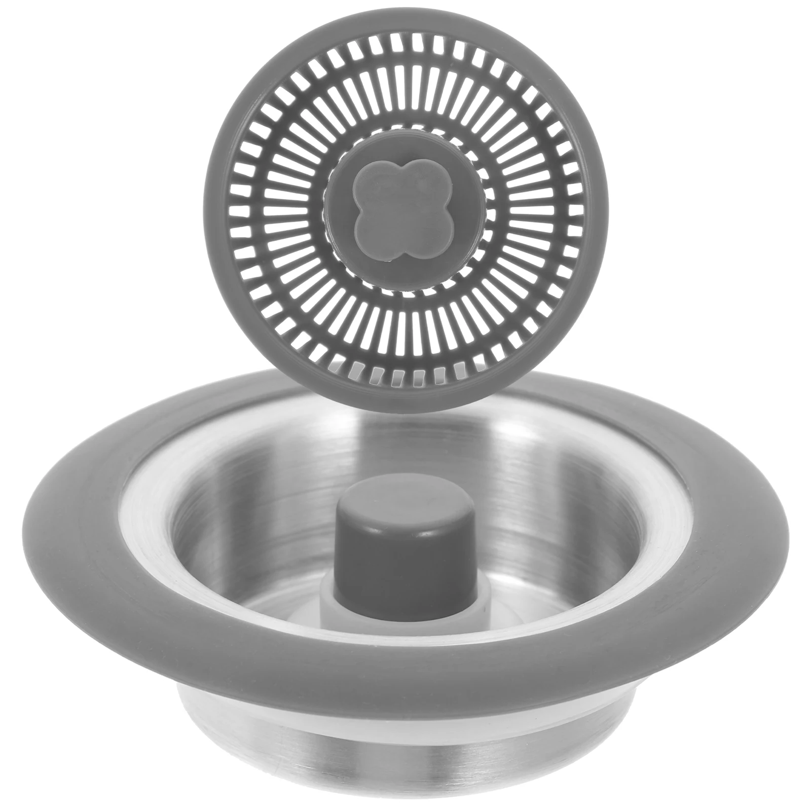 

Stainless Steel Kitchen Sink Drain Strainer Basket Popup Stopper Filter Hair Catcher Leak Proof Easy Install ABS Material