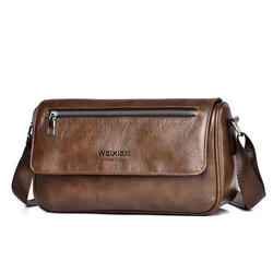 Homens impermeável bolsa de ombro, carteiro, pendulares bolsa crossbody, grande capacidade, PU, alta qualidade, venda quente, novo