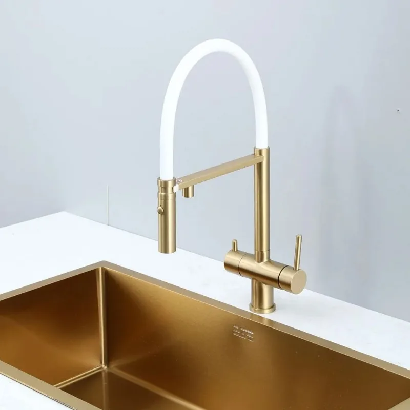 Cross-border all-copper kitchen water purification faucet, vegetable basin, sink, hot and cold water direct drinking water