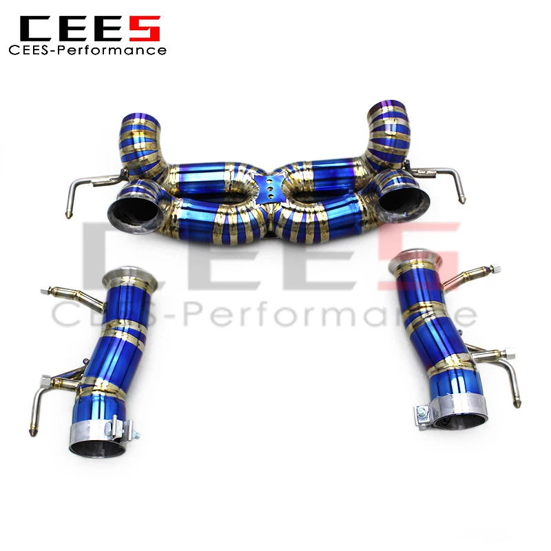 

cees Axle Back Exhaust System for Ferrari SF90 3.9T V8 2019-2023 Blue X Pipe Race Sport F1 Sound Rear Catback Muffler
