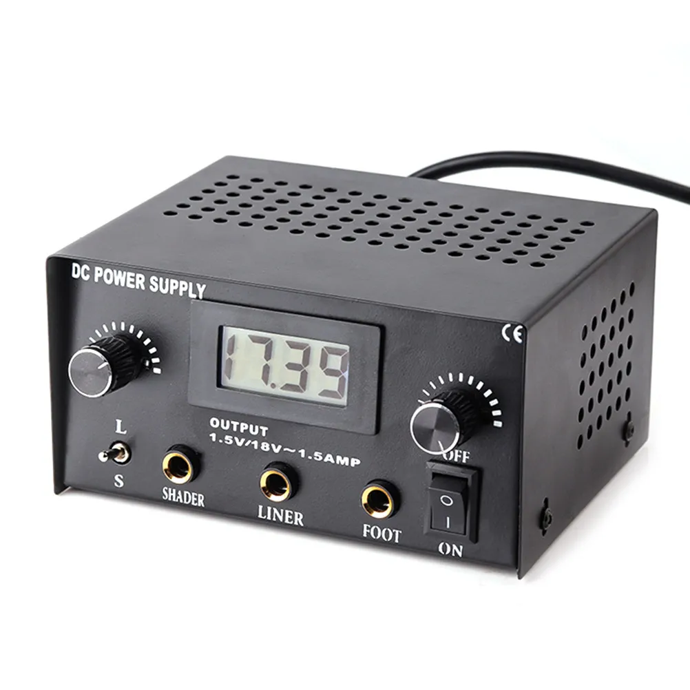 Dual Output Dc Tattoo Power Supply LCD Digital Display Voltage Stabilizer Professional Precision Adjustable for Liner Shader