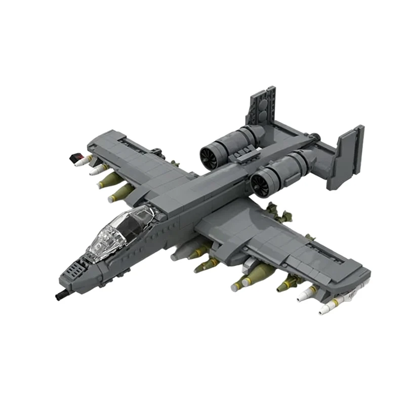A-10 Attack Aircraft Model MOC Building Bricks War Equipment Modular Technology Gifts Holiday Assemble Children Toys Suit