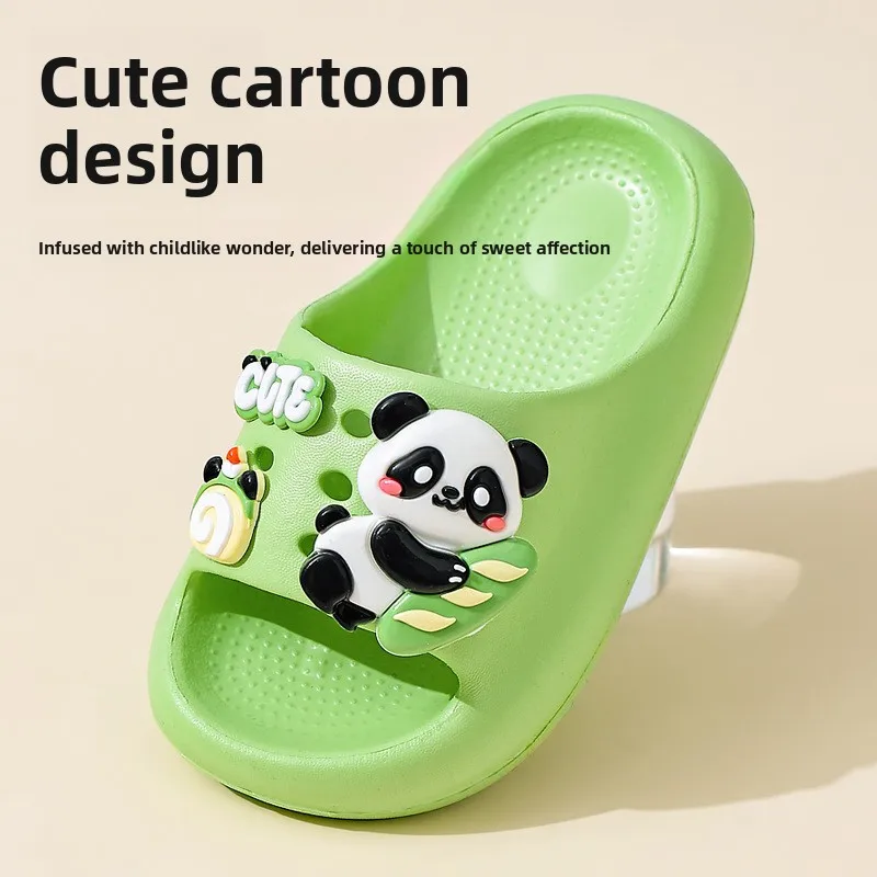 2026 New Cute panda Children's Home Indoor Slippers Anti-Slip Bathroom Baby Outdoor Sandals For Boys And Girls