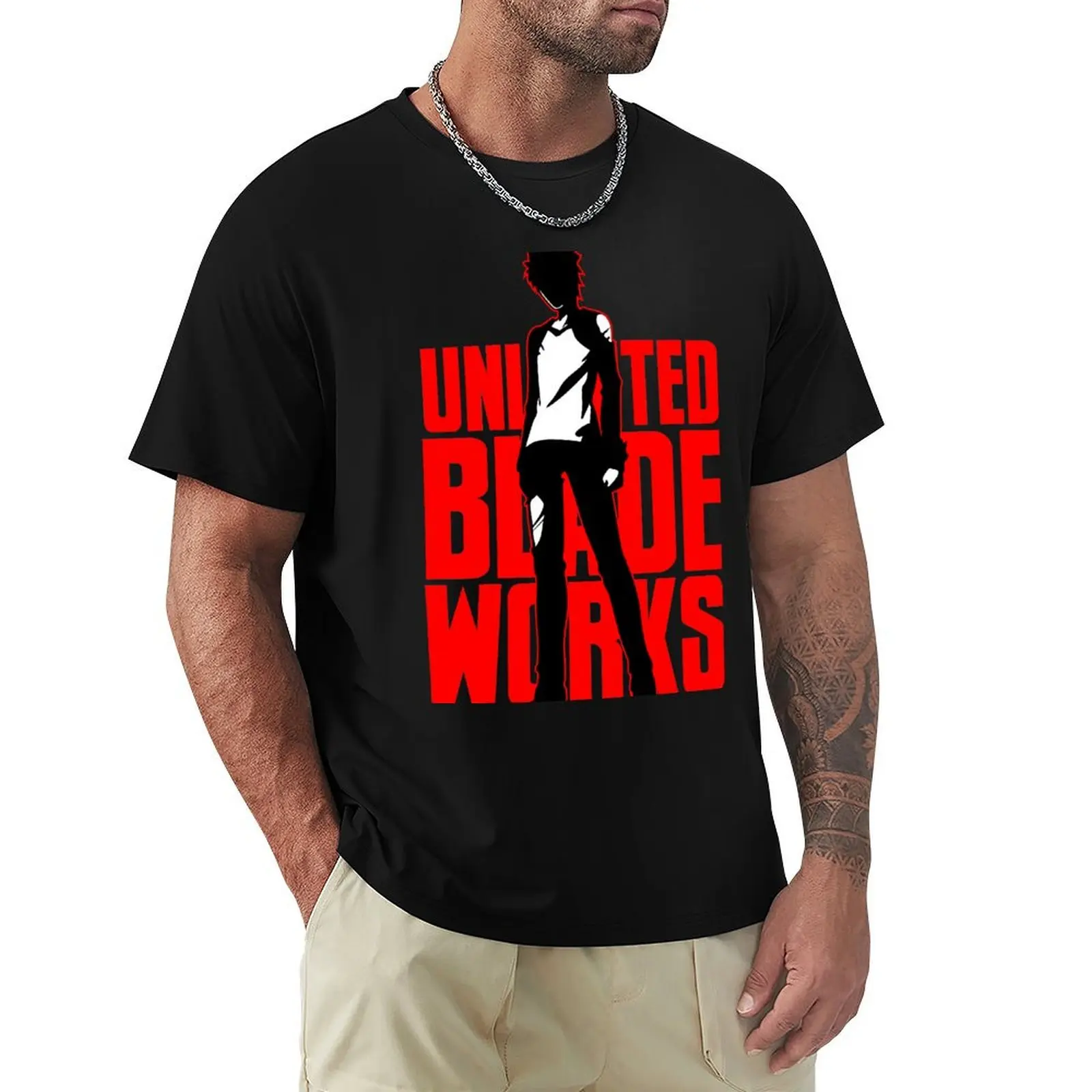 Emiya Shirou Unlimited Blade Works T-Shirt man t shirts cotton T-Shirt