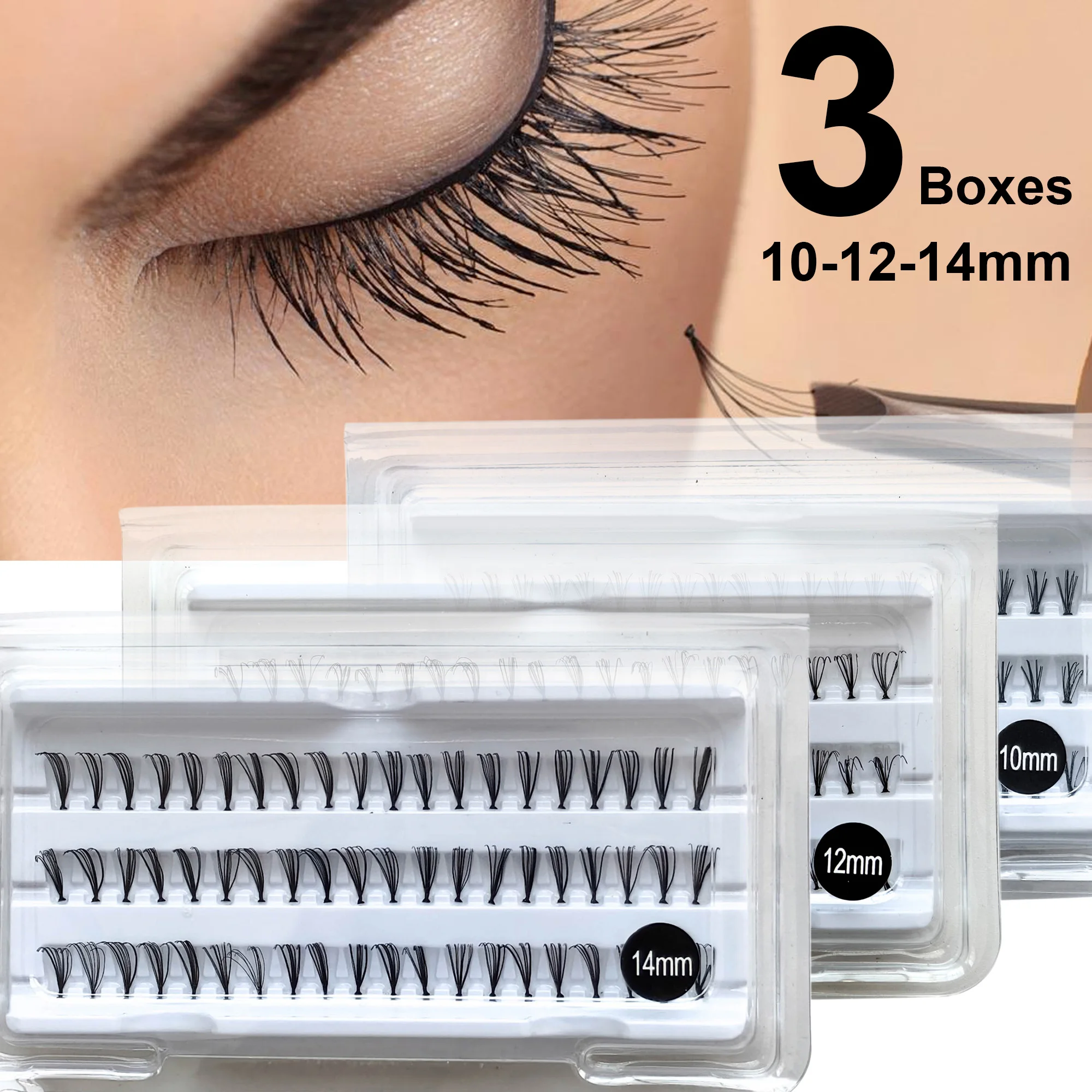 3pcs cluster Eyelashes Grafting Natural Long Faux lashes Extensions Beauty Health Make up Fake lash Wholesale