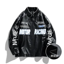 American Leather Jacket Coats Male Autumn Winter Street Pilot Motorcycle Clothing Hiphop Trend Loose Luffian Handsome Top Coats