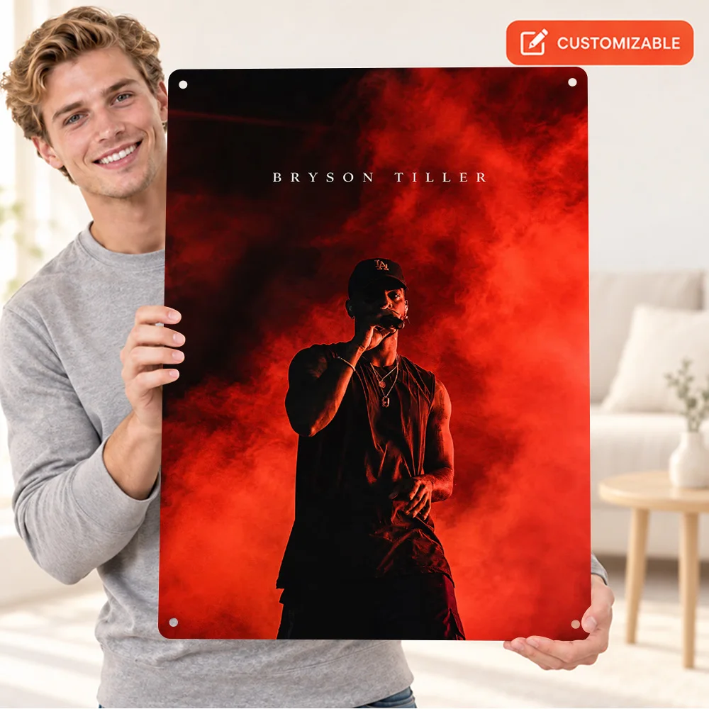 Bryson Tiller Live Concert Performance Singer Aluminum Poster Personalized Metal Sign Modern Musical Wall Art For Home Studio