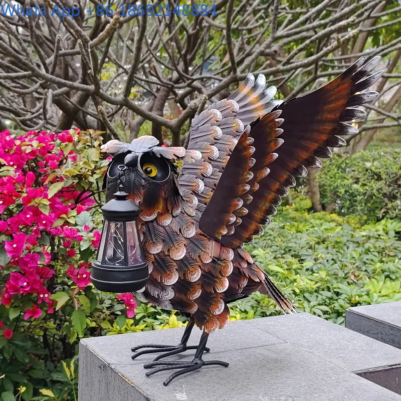 

Iron Art Animal Decoration Ornaments Indoor Window Sill Outdoor Courtyard Lawn Metal Owl