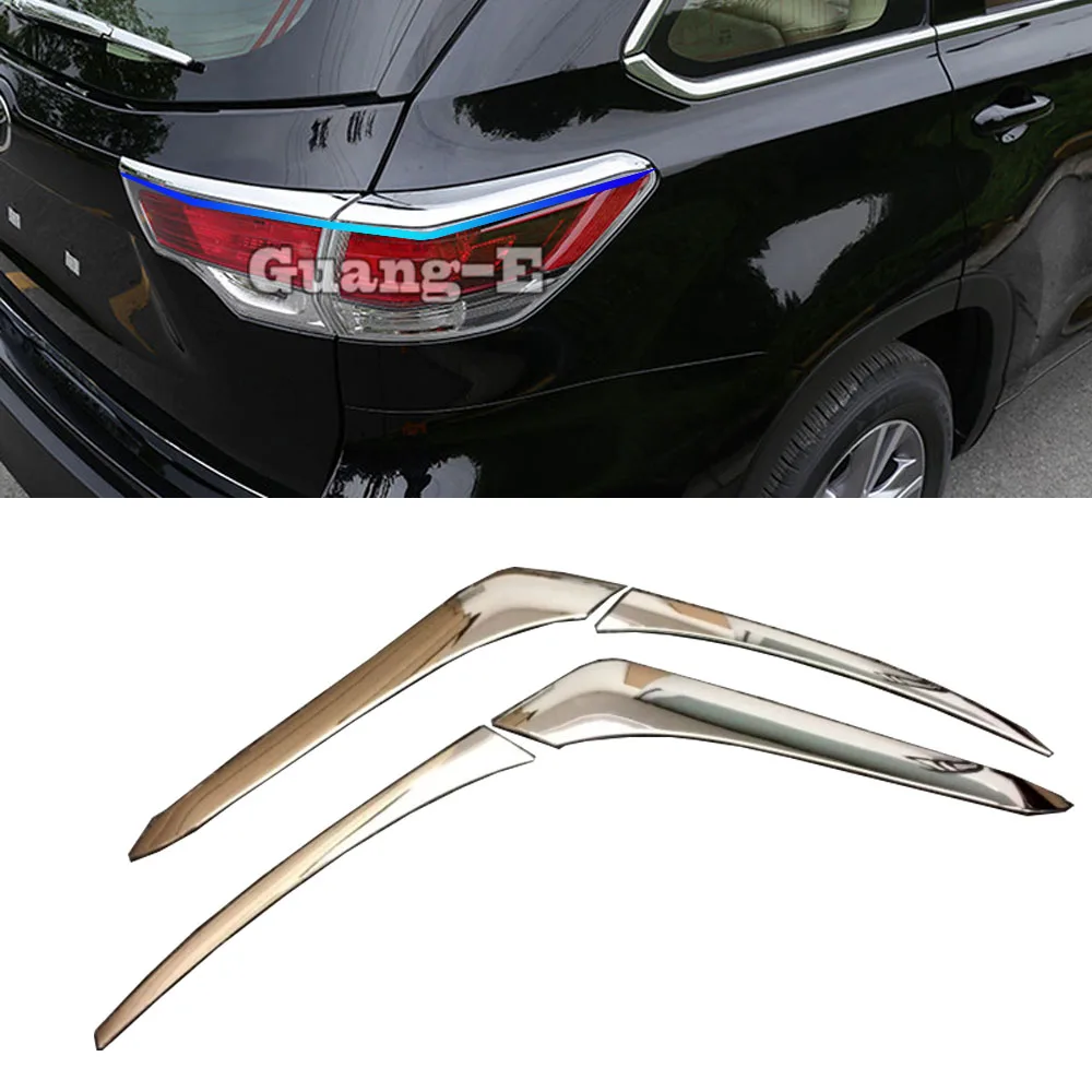 

For Toyota Highlander 2015 2016 2017 2018 2019 2020 Car Frame ABS Chrome Cover Trim Back Tail Rear Light Lamp Frame Stick 4pcs
