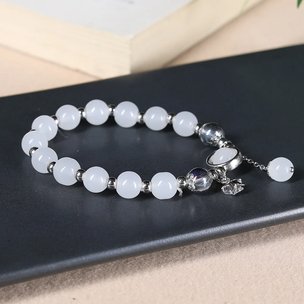 

2026 Trendy Cat's Eye Stone Moon Star Bead Bracelet - Bestie Accessory & Birthday Gift for Girlfriend