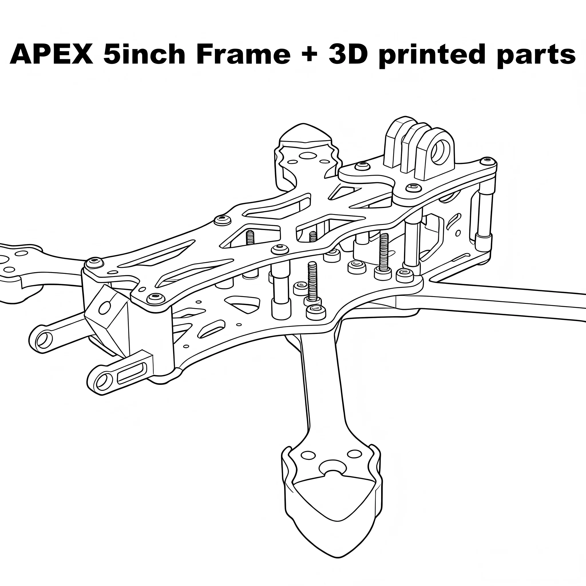 APEX 5-Zoll FPV Drohnen-Rahmenkit aus Kohlefaser, Racing-Drohne Quadcopter Freestyle INAV Beatflight F722 Ardupilot Flugsteuerung