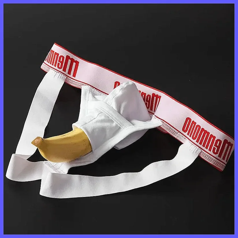 Men's Cotton Jockstrap Underwear - Sexy Thong with Supportive Front Pouch & Open Back Design