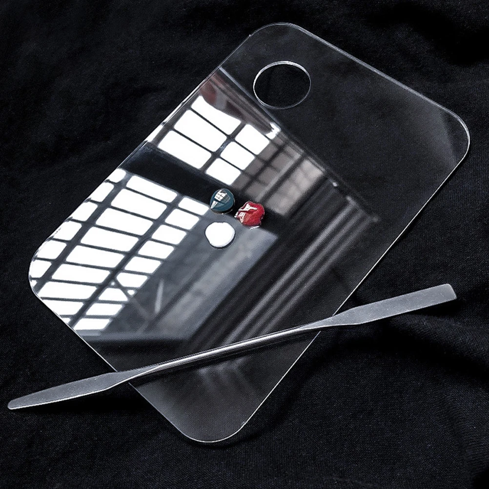 2 세트 메이크업 팔레트 세트 네일 아트 파운데이션 아이섀도 블렌딩 도구용 투명 재사용 가능한 믹싱 트레이