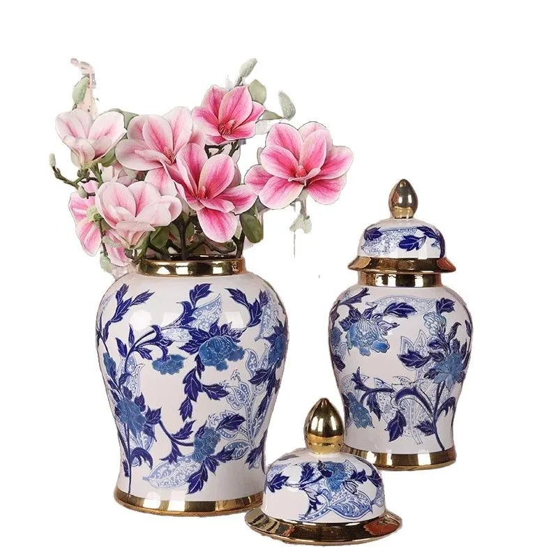 "Plum Vase in Big Belly Ceramic Vase Homestay Model Room Living Room