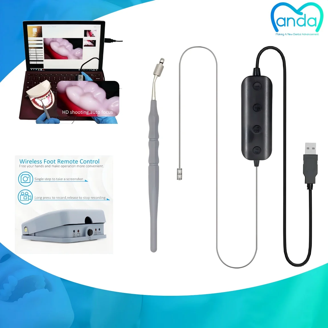 MANDA Dental LED Visual Dental Digital Micro Intra Oral Camera Wifi Foot Control HD Vist Control HD Visual Camera for Endo Motor