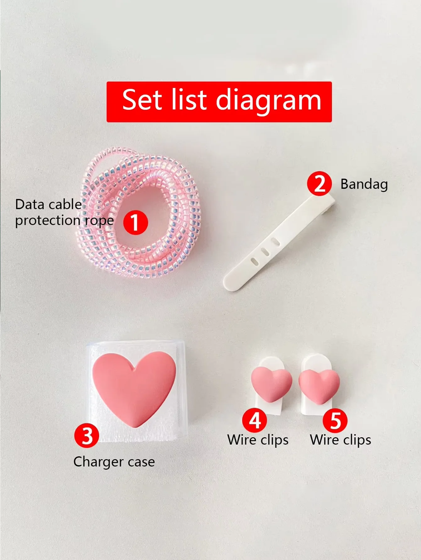 Suitable for iPhone Original Data Cable Charger Protective Cover, Cute 3D Heart Wave Transparent Soft Charger Protective Case, Cute Data Cable Storage Box Suitable for iPhone 11, 12, 13, 14 Fast Power Adapter