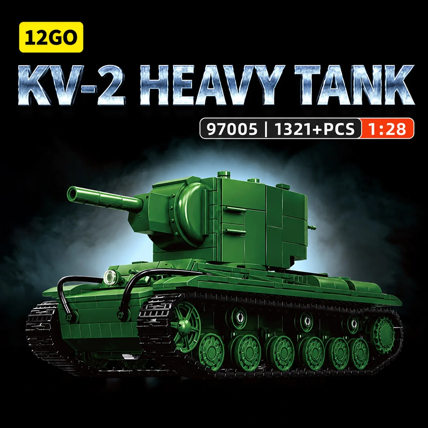1321 PCS MOC KV-2 Heavy Tank Building Blocks Armored Vehicle Model Bricks Toy Trendy Modern Tank Set Toys Christmas Gifts