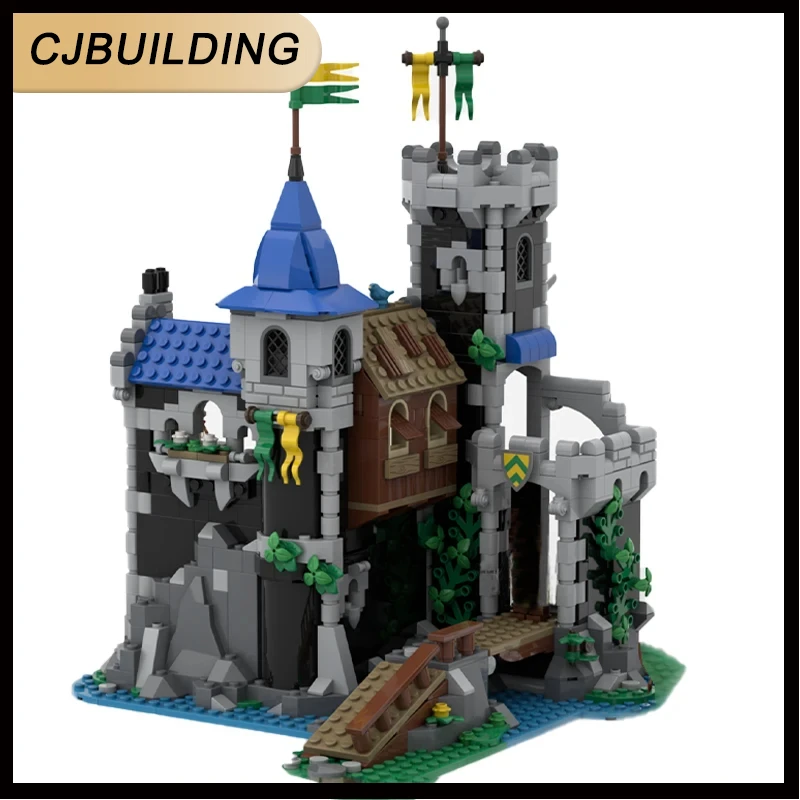 933pcs  BDP Series European Medieval Street View Fortress of Lakeside County DIY Ideas Retro Toy Gift Building Blocks MOC-148389