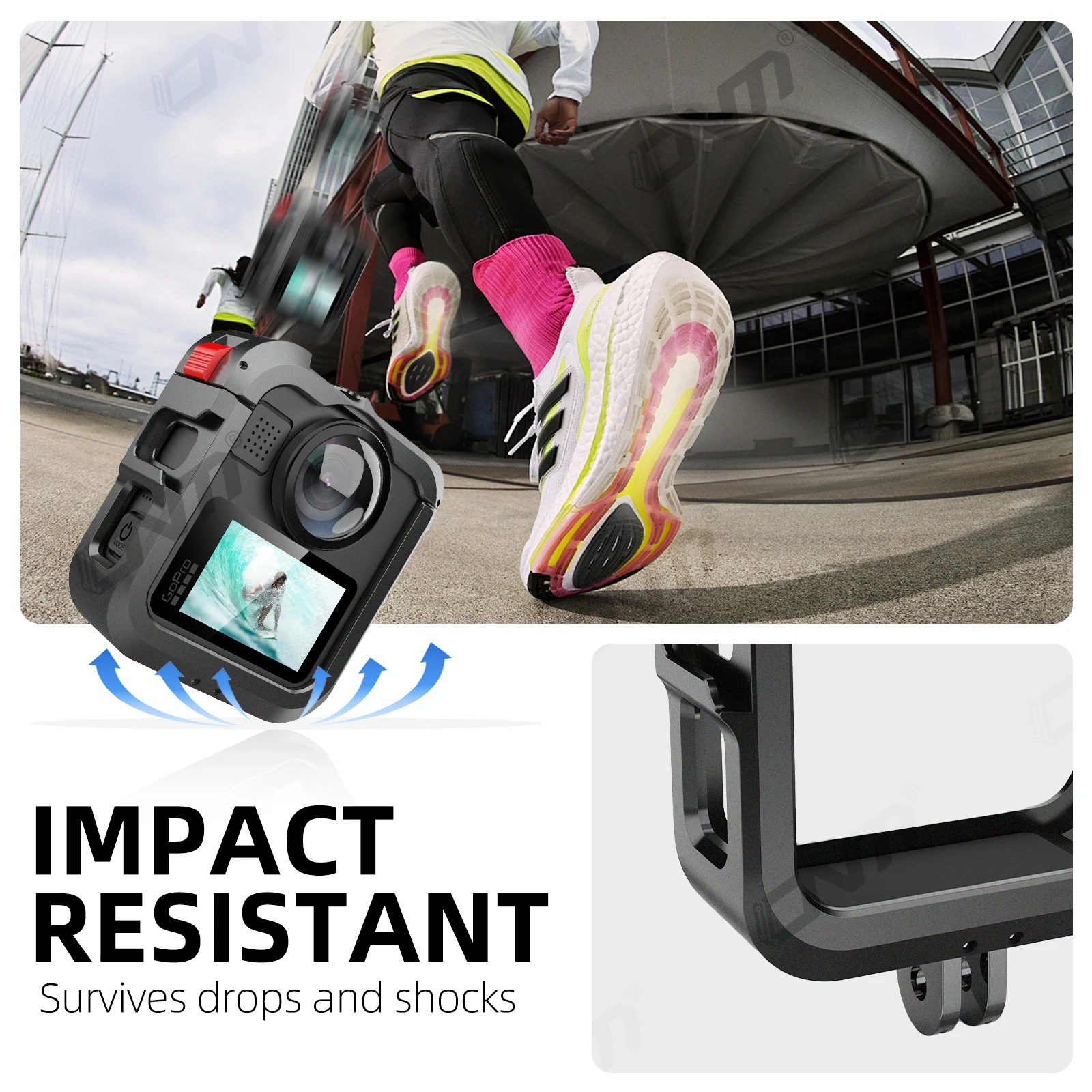 Aluminum Alloy Cage for GoPro Max 2 - Anti-Drop Metal Protective Frame, Full Body Protection Kit for 360 Panorama Camera