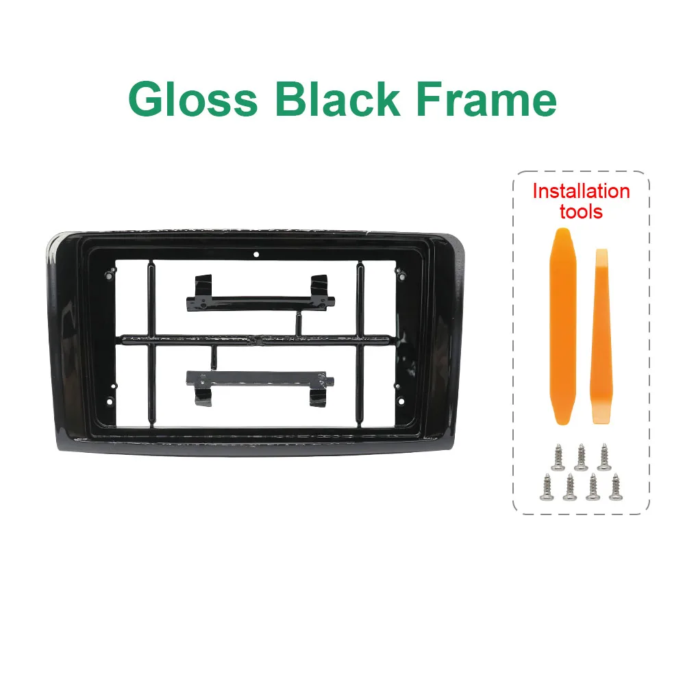 9 Inch Car Radio Fascia Frame for Benz ML W164 2006-2010 Dashboard Trim Panel Stereo Installation Mount Kit Matt Black