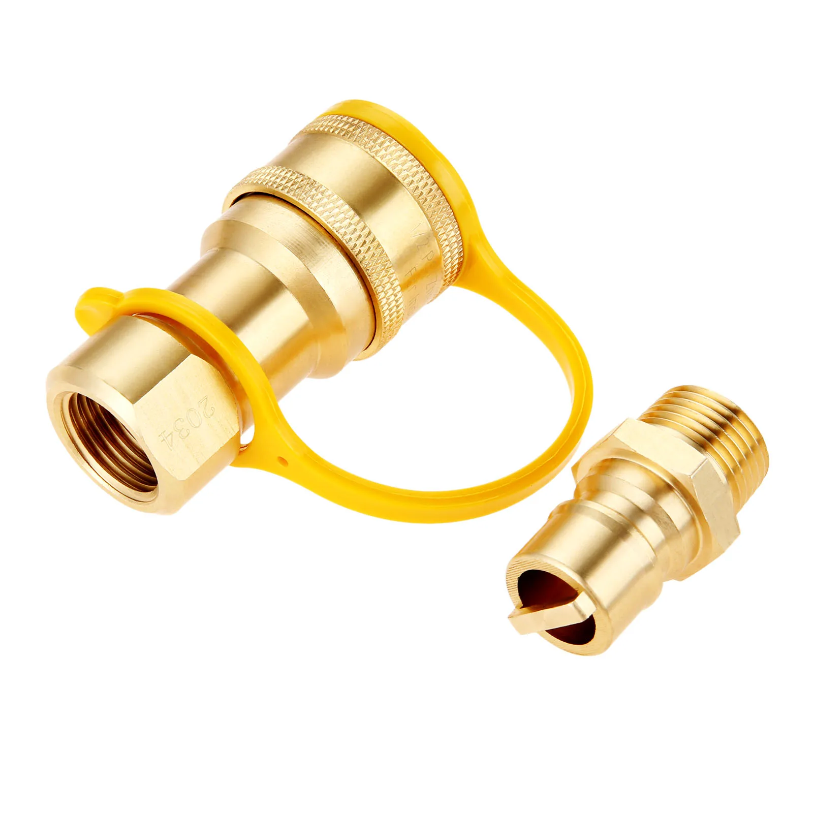 Brass Quick-Connect Propane Adapter – 1/4 NPT Male Full Flow Plug – ESCP