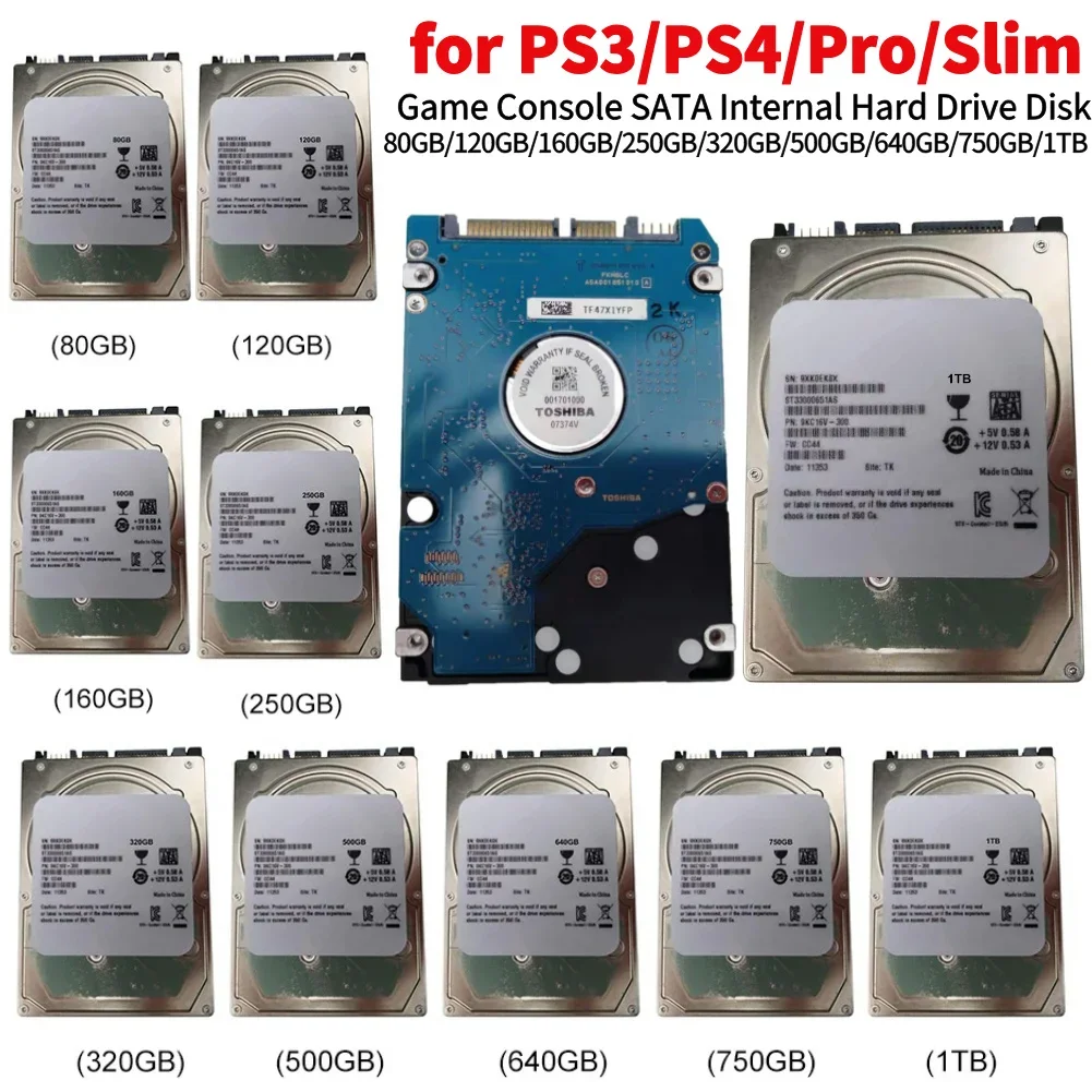 High Speed 300M/s SATA Interface Internal Hard Drive Disk for Sony PS3/PS4/Pro/Slim Game Console Hard Disk 80GB-1TB