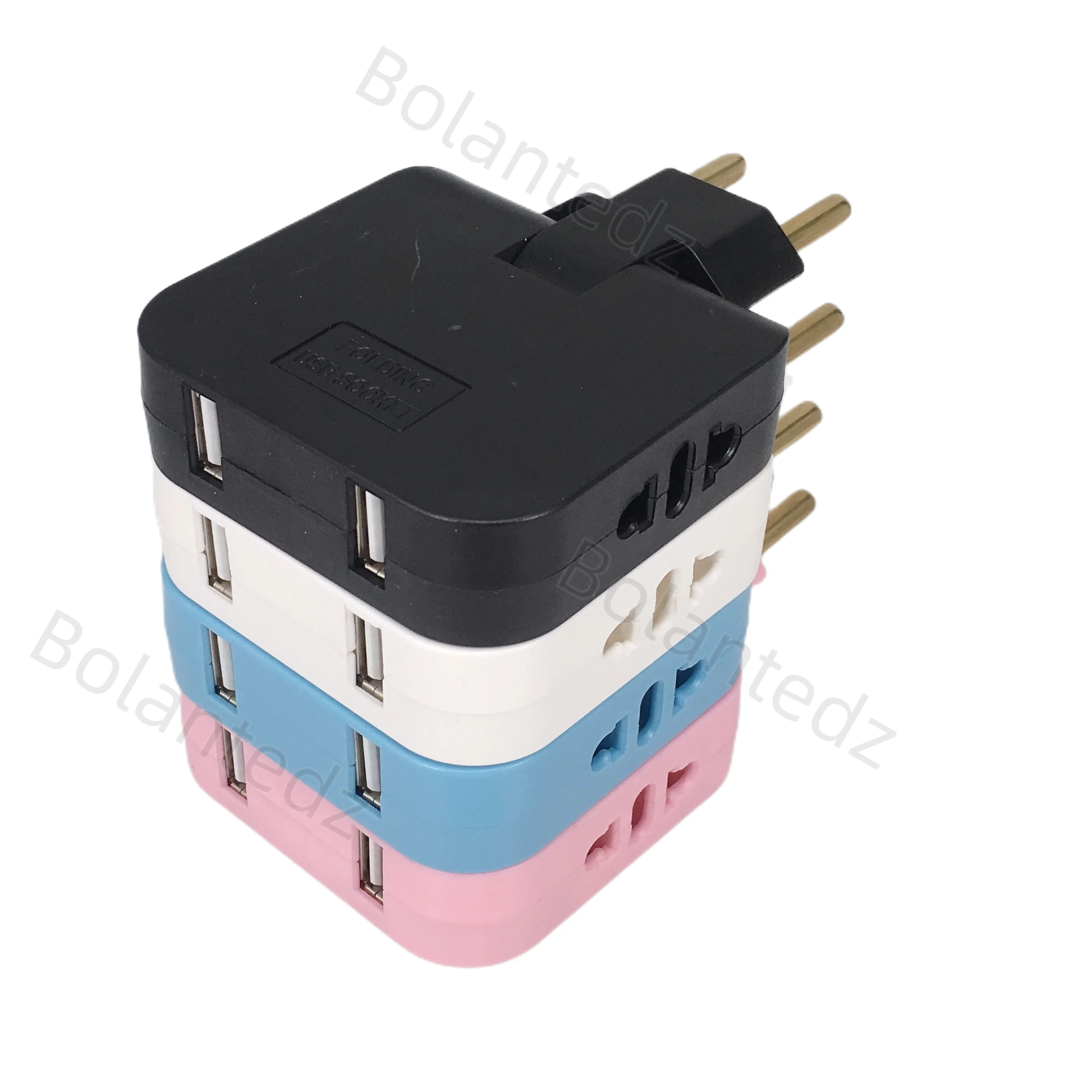 2USB 3 w 1 Adapter gniazda zasilania UE Składane adaptery podróżne z USA na UE Konwerter zasilania Wtyczka KR Gniazdo elektryczne Gniazdo AC