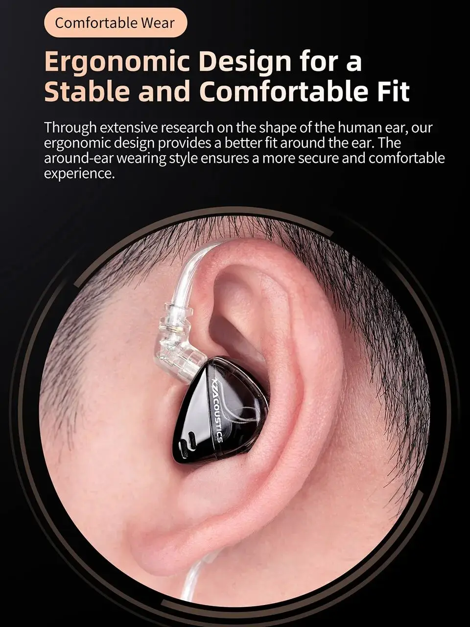 KZ Libra X Ultra-szeroki zestaw słuchawkowy dynamiczny Hifi słuchawki douszne przewodowy HiFi IEM Monitor słuchawki douszne 0,75 wymienny kabel — zdjęcie produktu 7