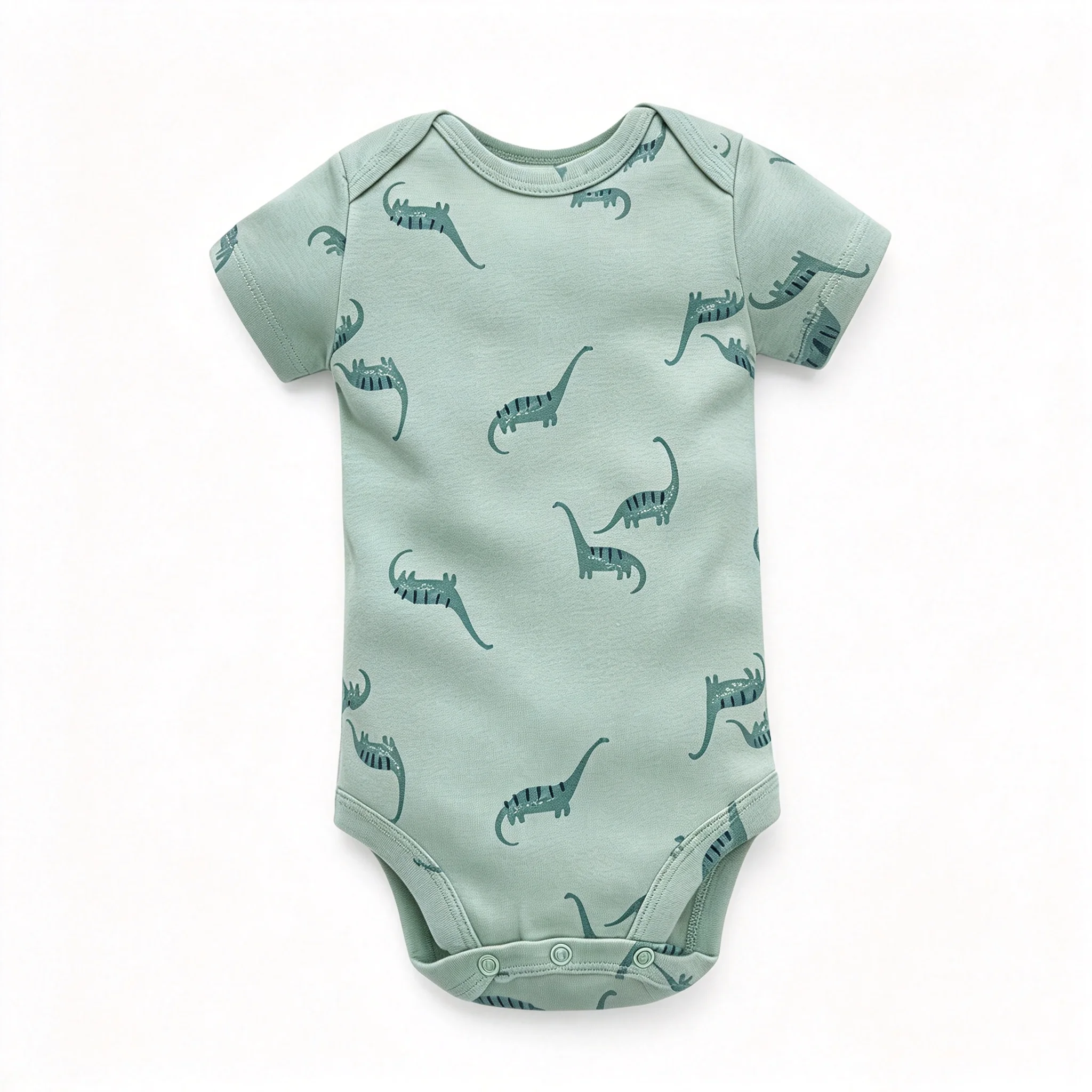 Infant Short Sleeve Cotton Bodysuit Cartoon Dragon Print Baby Romper Snap Crotch Newborn Onesie for 3M-24M Kids Daily Outfit