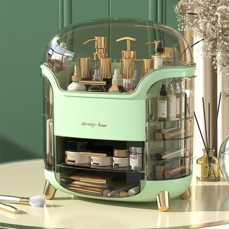 Makeup Storage Storage Box Dressing Table Large Capacity Skincare Organisation Shelves Desktop Dust Drawer Make-up Box