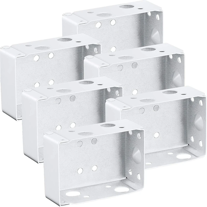 

6 Pieces Blind Brackets Low Profile Box Mounting Bracket White Color Window Blinds Headrail Bracket With Screws