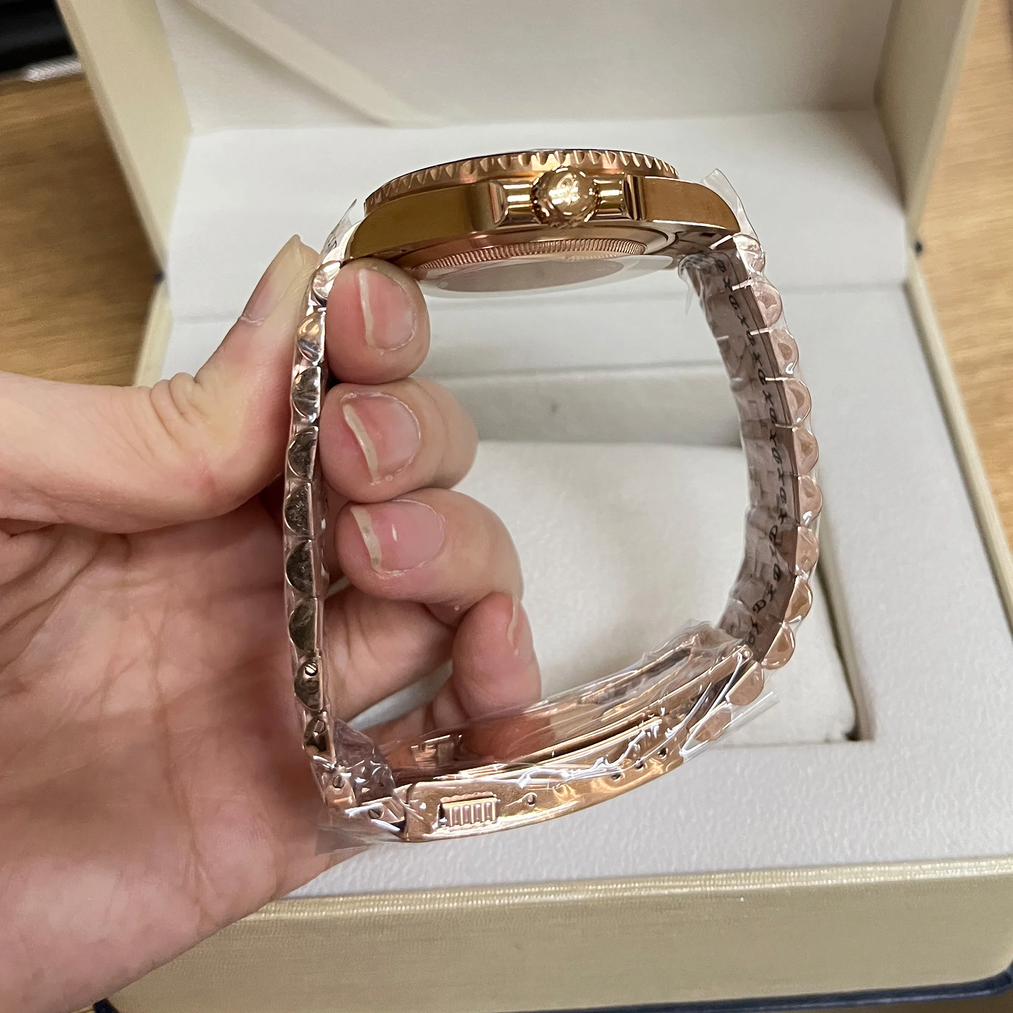 Fashion Parnis 40mm Rose Gold Case Automatic Mechanical Men\'s Watches GMT Sapphire Waterproof Watch For Men reloj hombre Clock